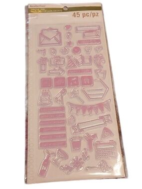 Recollections creative year stamps 45 pc Clear pink